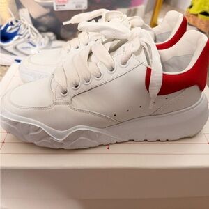 Alexander McQueen White and Red Sneakers